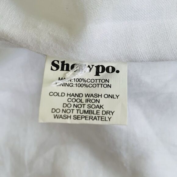 Showpo Palmer Midi Dress US 6 White Puff Sleeve Button Ruffle Tiered Trad Wife - Picture 13 of 14